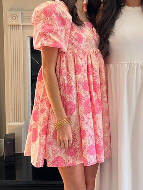 Pink Floral Babydoll Dress